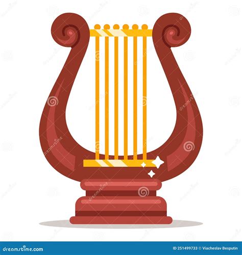 Greek Lyre Instrument Thin Line Icon Ancient Lira Instrument Vector