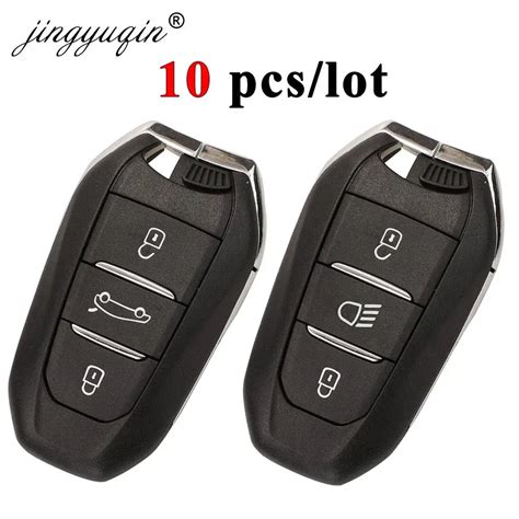 Jinyuqin 10pcs Car Remote Smart Key Shell For Peugeot 308 408 508 2008