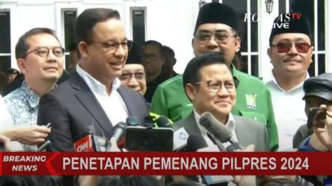 Anies Cak Imin Hadiri Penetapan Prabowo Jadi Presiden Terpilih Jawab