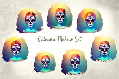 Calavera Makeup Set Graphic by Picture Paradise · Creative Fabrica