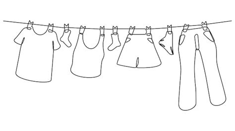 Washing Line Clipart Black