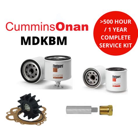 Onan Mdkblmn Complete 500 Hour Service Kit