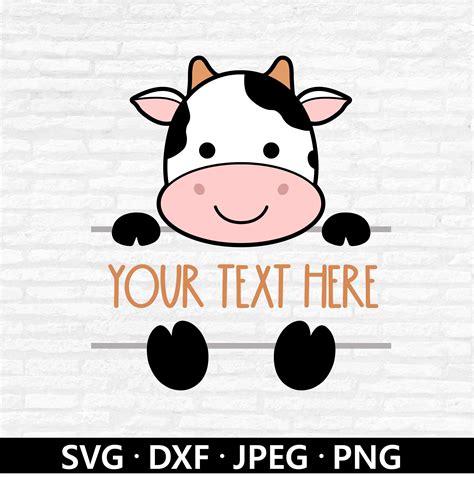 Cow monogram svg baby cow svg cute cow cut file baby shower shirt ...