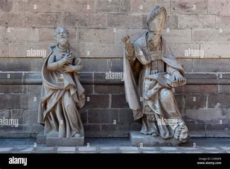Statues In The Grounds Of The Metropolitan Cathedral Mexico City Mexico