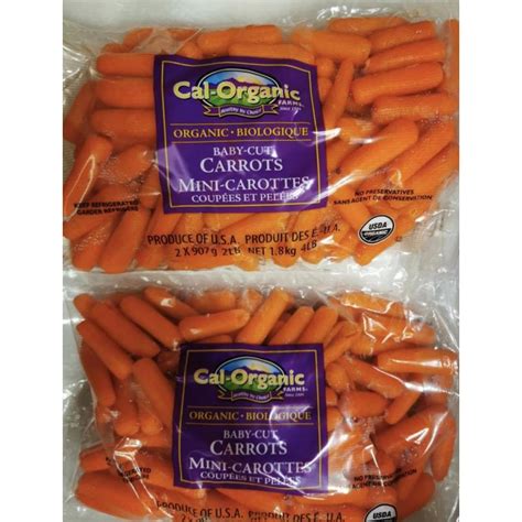 Organic Peeled Mini Carrots 2 × 907 G 4 Lb Deliver Grocery Online