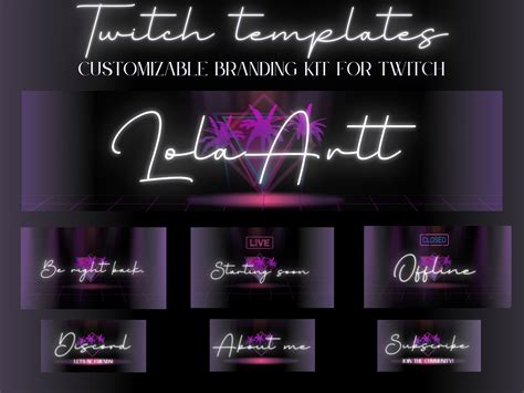 Customizable Neon Twitch Banner Templates for Streaming Starting Soon ...