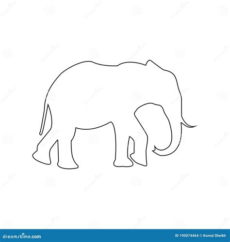 Dise O De Esquema De Ilustraci N De La Silueta De Elefante Simple Stock