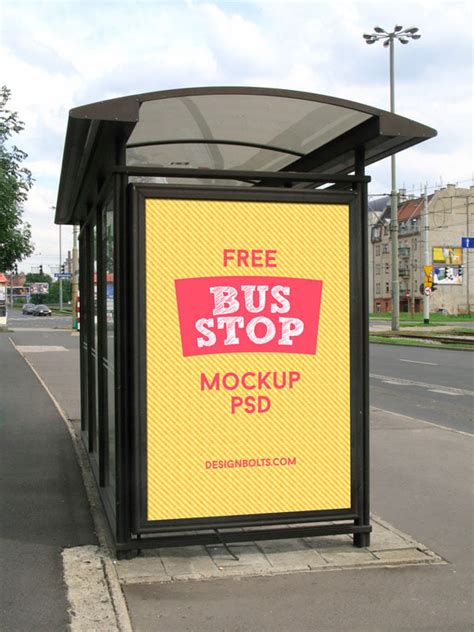 2 Free HQ Outdoor Advertising Bus Shelter Mock Up PSD Files