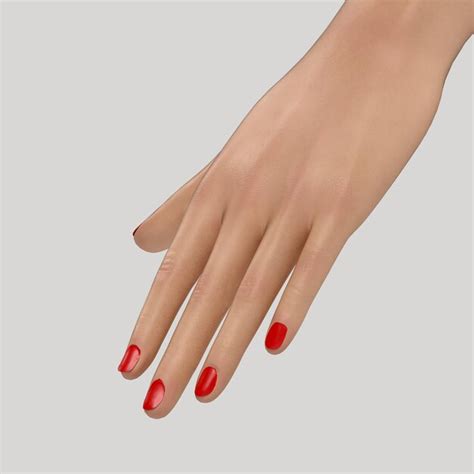 Un boceto de una mano con esmalte de uñas rojo Foto Premium