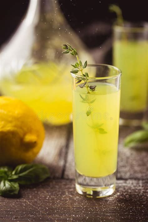 Italian Lemon Liqueur Limoncello Stock Image - Image of drunk ...