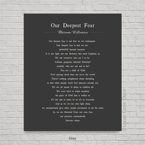 Our Deepest Fear Metal Print Our Deepest Fear Poem by | Etsy