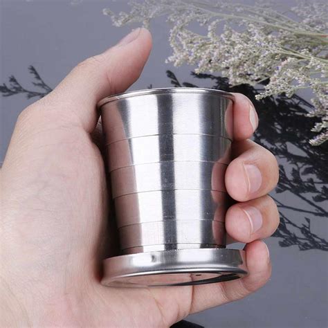 Buy Stainless Steel Camping Mug Folding Cup Portable Outdoor Travel