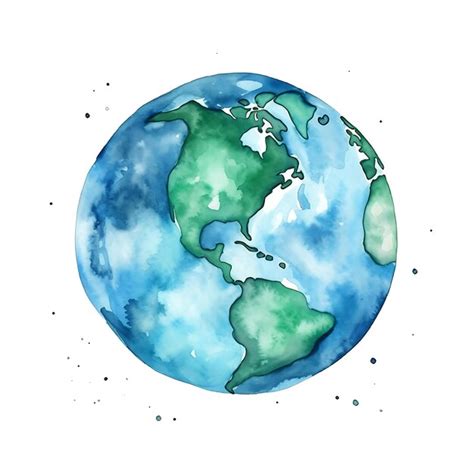 Aquarela Ilustra O Do Dia Da Terra Planeta Verde E Conceito Ecol Gico