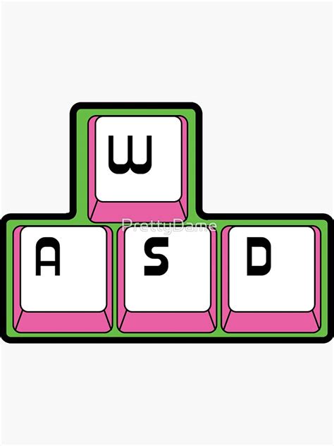 "WASD" Sticker by PrettyDame | Redbubble