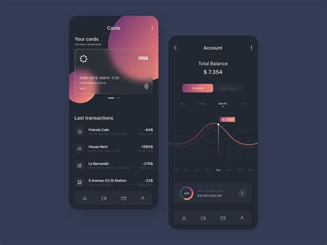 Mobile Banking App Ui Ux Design Glass Morphism Dark Theme By Fidan E64