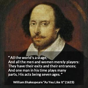 William Shakespeare All The World S A Stage And All The