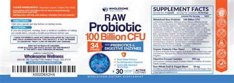 Raw Probiotics 100 Billion CFU Organic With Prebiotics, Digestive Enzymes, & Whole Food Fruits ...