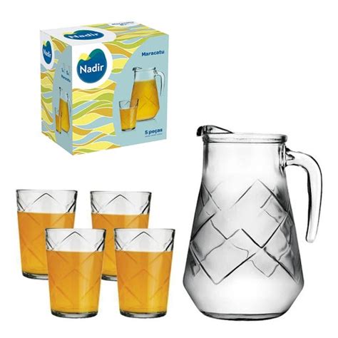 Conjunto Para Refresco Maracatu 1 Jarra 4 Copos Nadir Shopee Brasil