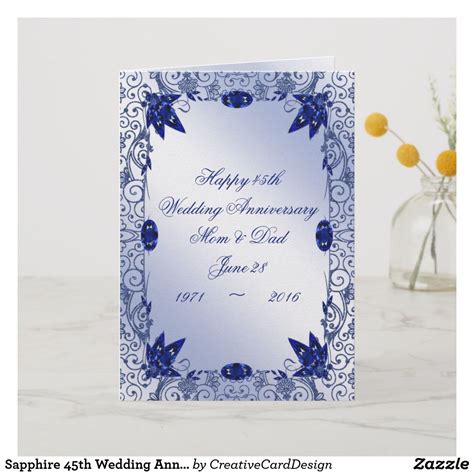 Sapphire 45th Wedding Anniversary Greeting Card Zazzle Wedding