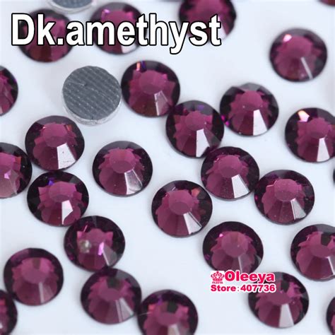 Dark Amethyst Color Hotfix Rhinestones Ss6 Ss10 Ss16 Ss20 Ss30 Glass