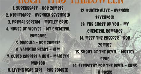 Halloween playlist, rock songs for Halloween, rock music for Halloween Halloween Party Music ...