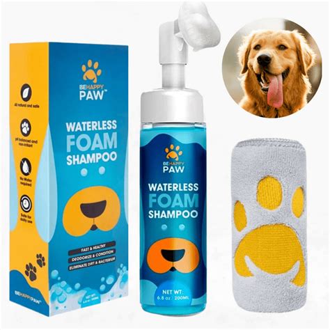 Behappypaw Pet No Rinse Paw Cleaner With Dog Bath Wash Shampoo Foam