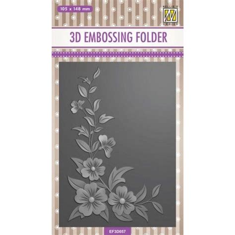 3D Embossing Folder Flower Corner 2 EF3D057 Craftlines B V