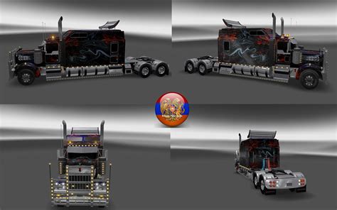 Kenworth K K W Long Metallic Abstraction Skin Truck Skin