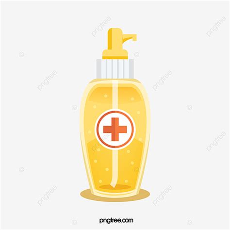 Hand Sanitizer Bottle Vector Hd PNG Images Yellow Bottle Of Toiletries