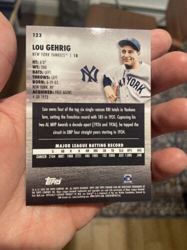 Topps Stadium Club Lou Gehrig For Sale Online Ebay