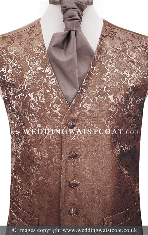 Mocha Brown Embroidered Finish Wedding Waistcoat Wedding Waistcoat