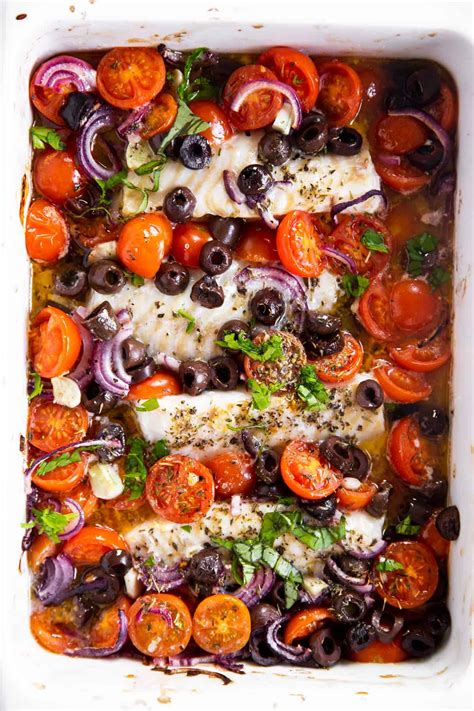 Mediterranean Baked Cod Recipe Savory Nothings