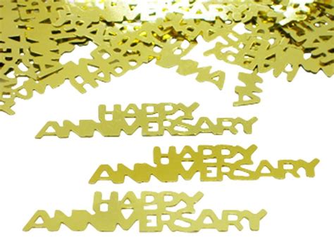 Happy Anniversary Confetti Metallic Gold Happy Anniversary Confetti