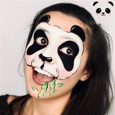 panda face paint tutorial - Luna Lai