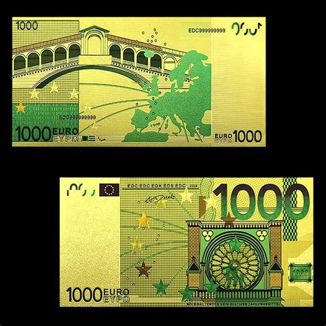 Europäische Goldfolien Banknoten 1000 Euro 2002 UNZ Kaufen auf Ricardo