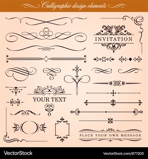 Calligraphic design elements Royalty Free Vector Image