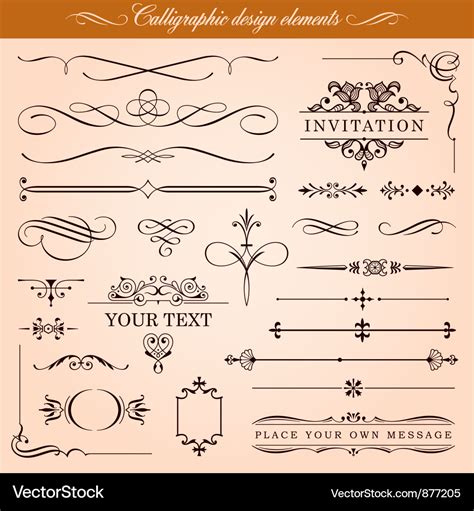 Calligraphic Design Elements Royalty Free Vector Image