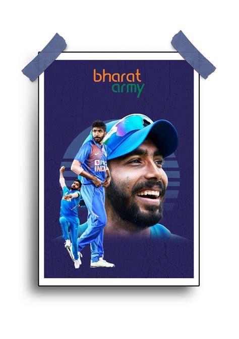 Jasprit Bumrah Cricket Poster 12x18 Matte And Glossy Printitnice