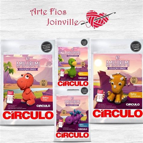 Kit Amigurumi Coleção Dinos Circulo