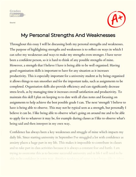 Exploring Personal Strengths And Weaknesses For Self Improvement