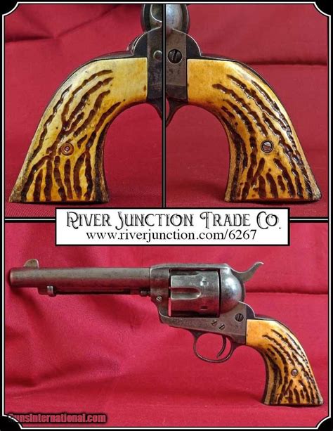 Colt SAA 1st Gen ELK HORN Jigged Grips For Sale