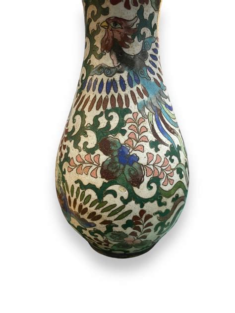 Proantic Vase En Bronze Et Maux Cloisonn S Xixeme Motif Ph Nix