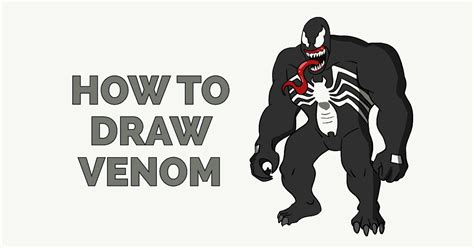 How To Draw Venom Really Easy Drawing Tutorial