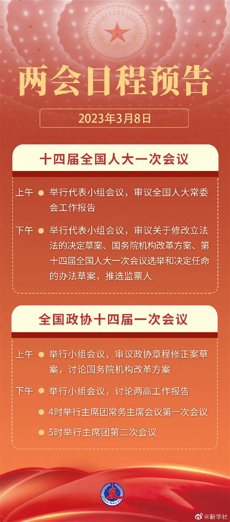 新闻8点见丨今日两会日程预告；“三八”国际妇女节来了 全文 新华社 会议