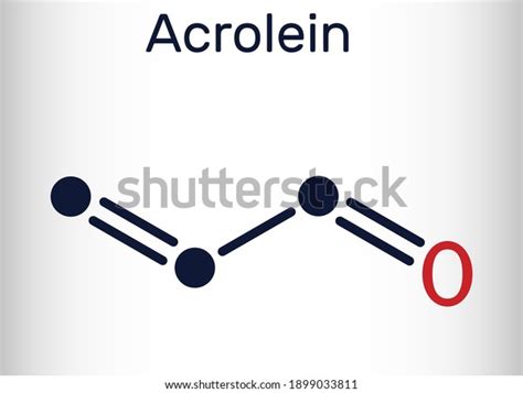 Acrolein Propenal Unsaturated Aldehyde Molecule Used Stock Vector