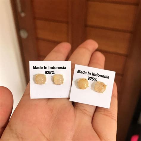 Jual Giwang Tusuk Perak Bali Ukuran Mini Lapis Mas Shopee Indonesia