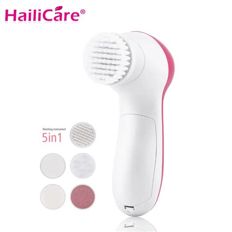 Deep Clean 5 In 1 Electric Facial Cleaner Face Skin Care Rotating Brush Massager Wash Mahine