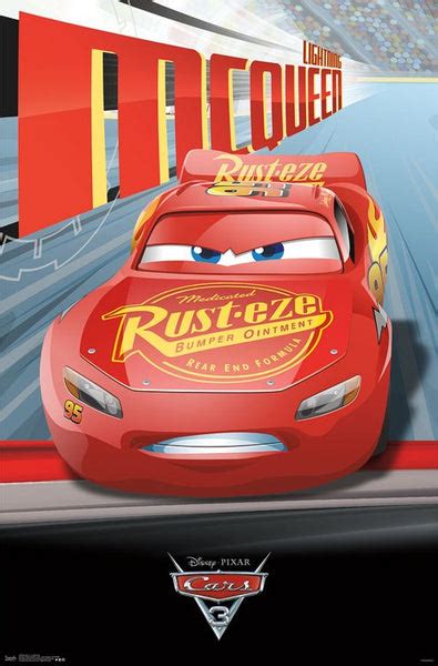 Cars Framed Pixar Disney Movie Poster (Lightning Mcqueen Race) (Size ...