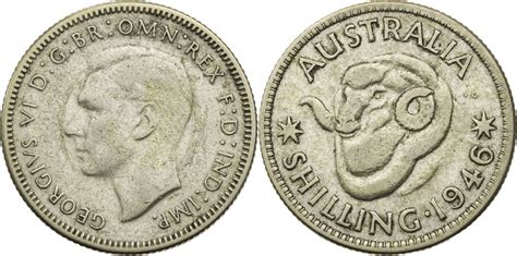 Australien 1 Shilling 1946 Georg VI 1936 1952 Kursmünze 1938 1945