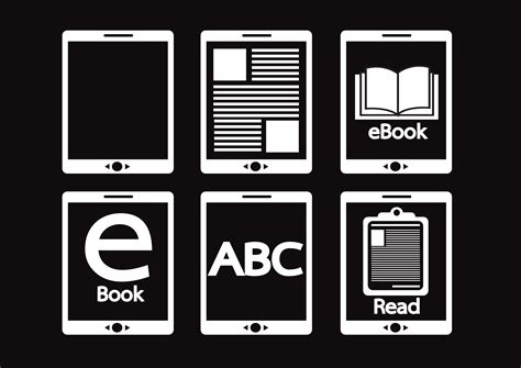 E Book Reader And E Reader Icons Set 646257 Vector Art At Vecteezy